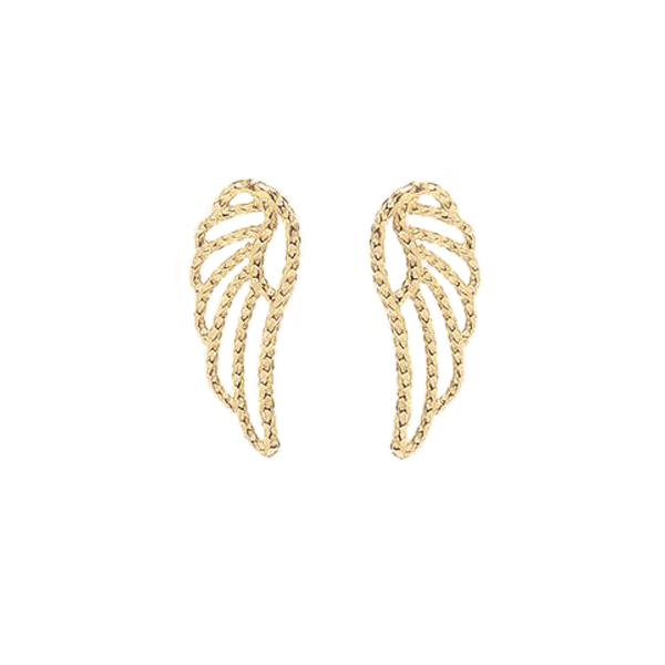 Angel Wing Stud Earrings - Gold
