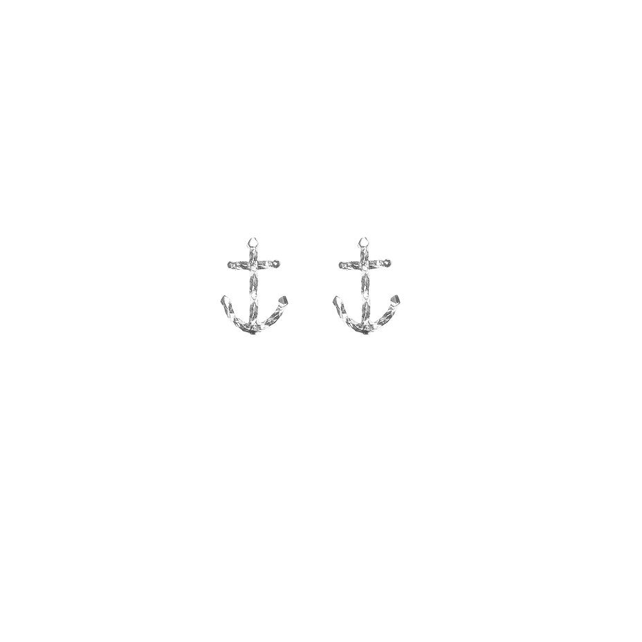 Anchors Away Stud earrings in silver.