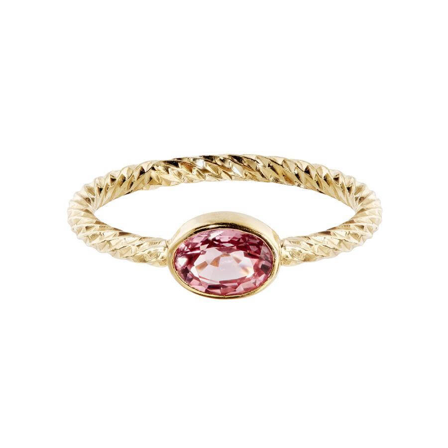 Aphrodite Engagement Ring - Bezel Set Pink Sapphire