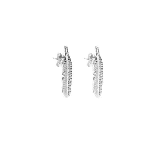 Take Flight Feather Stud earrings in silver.