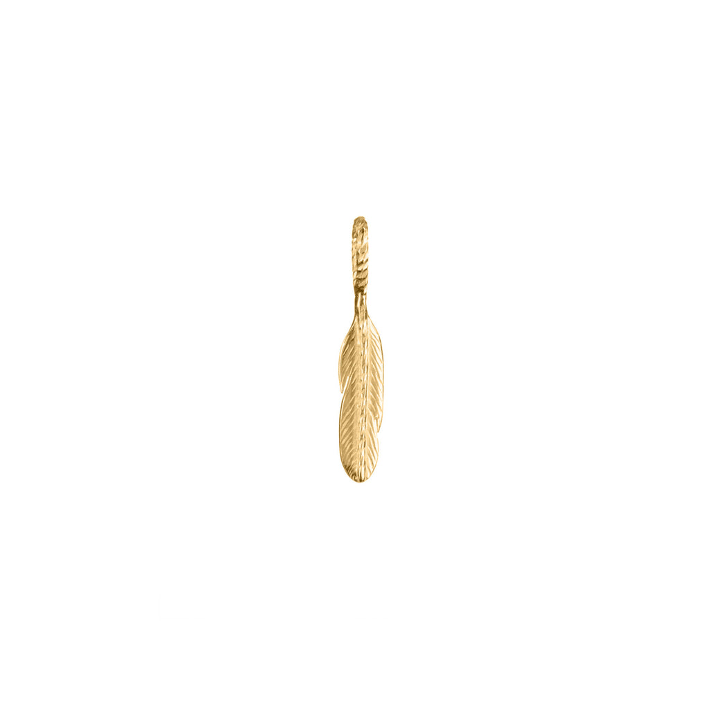 Free Spirit Mini Feather Charm - Gold