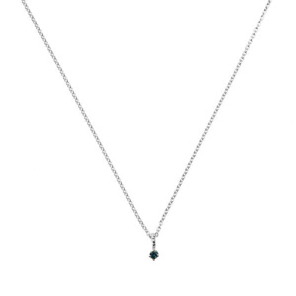 Galaxy Blue Diamond Necklace - Silver