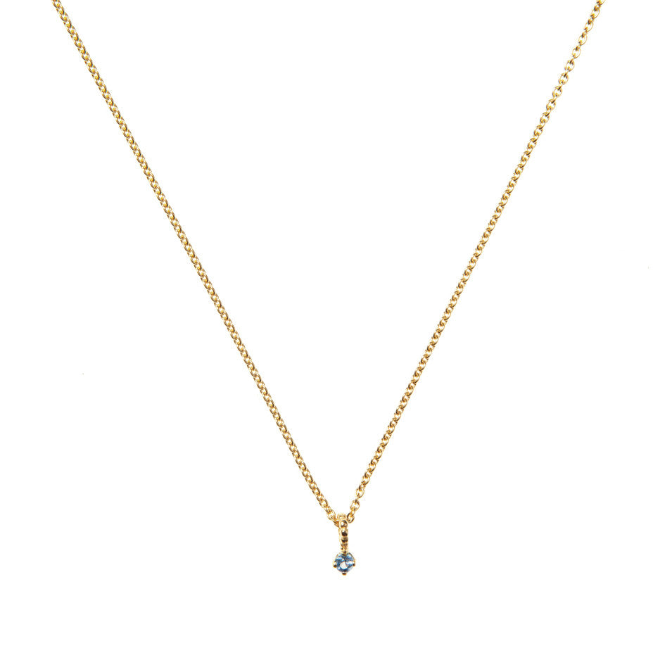 Heaven Sent Blue Sapphire Pendant Necklace - Gold