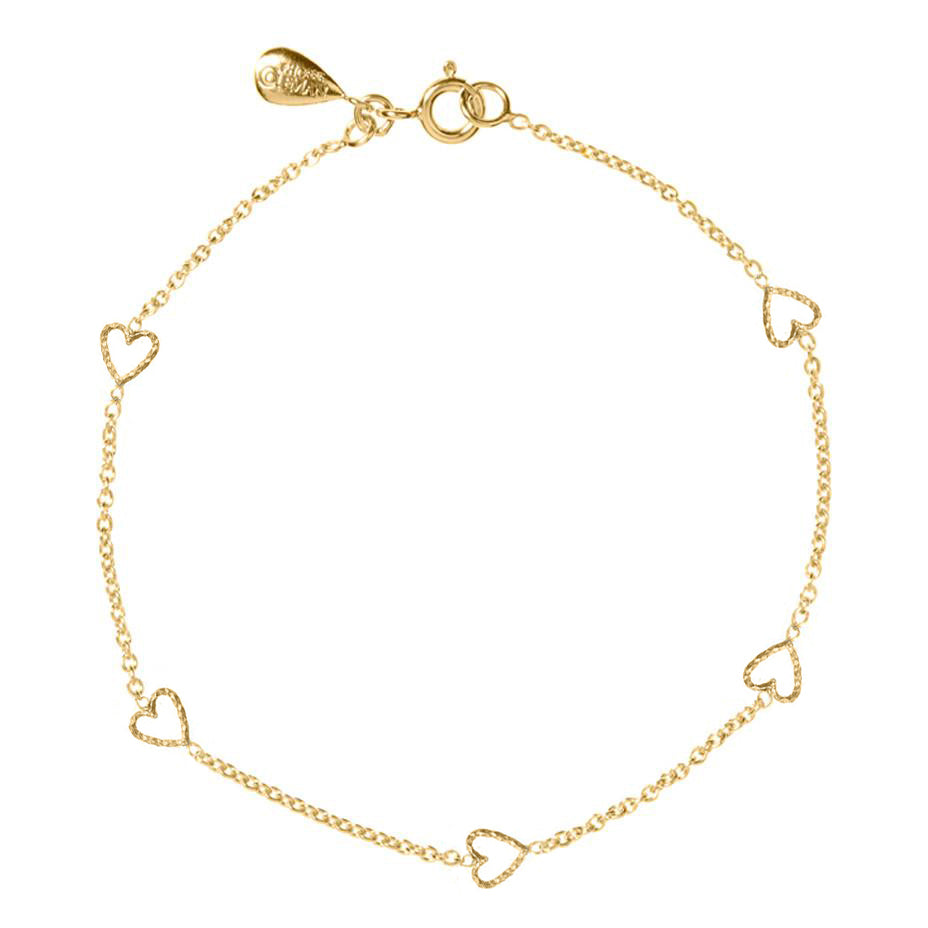 Loop Of Love Heart Bracelet - Gold