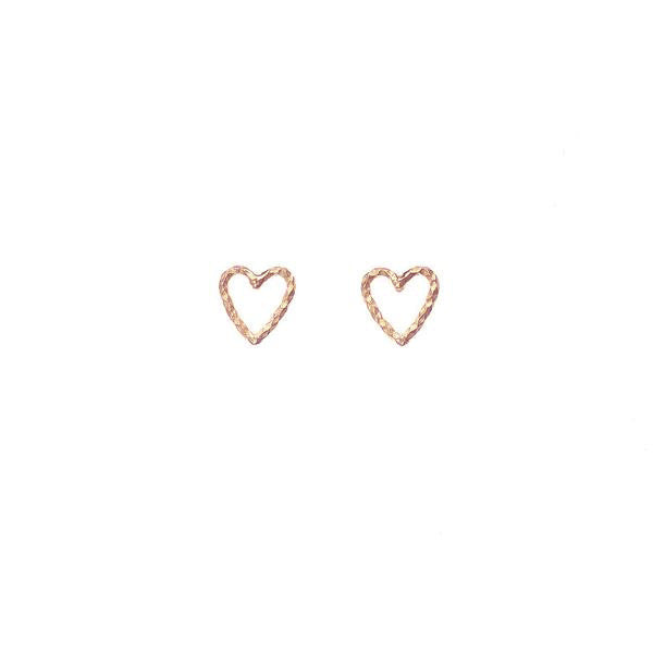 Love Me Tender Heart Stud Earrings - Rose Gold