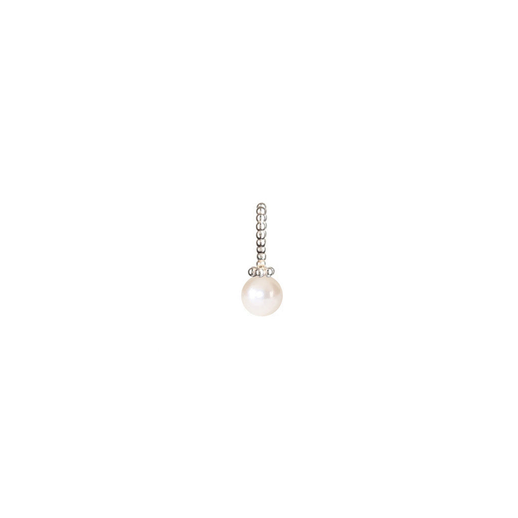 Lunar White Pearl charm in silver, featuring a white Akoya pearl.
