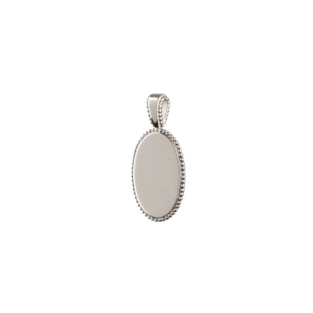 Mindful Oval Disc Charm - Silver