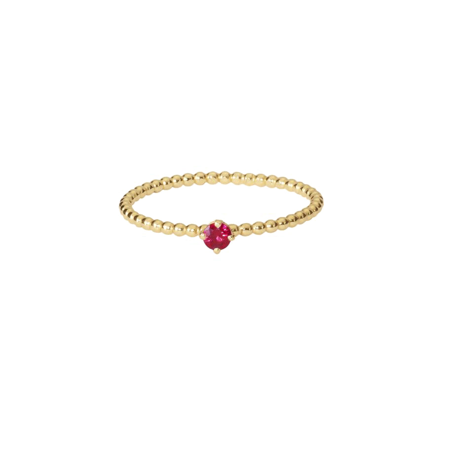 Rose Red Ruby Ring - Gold