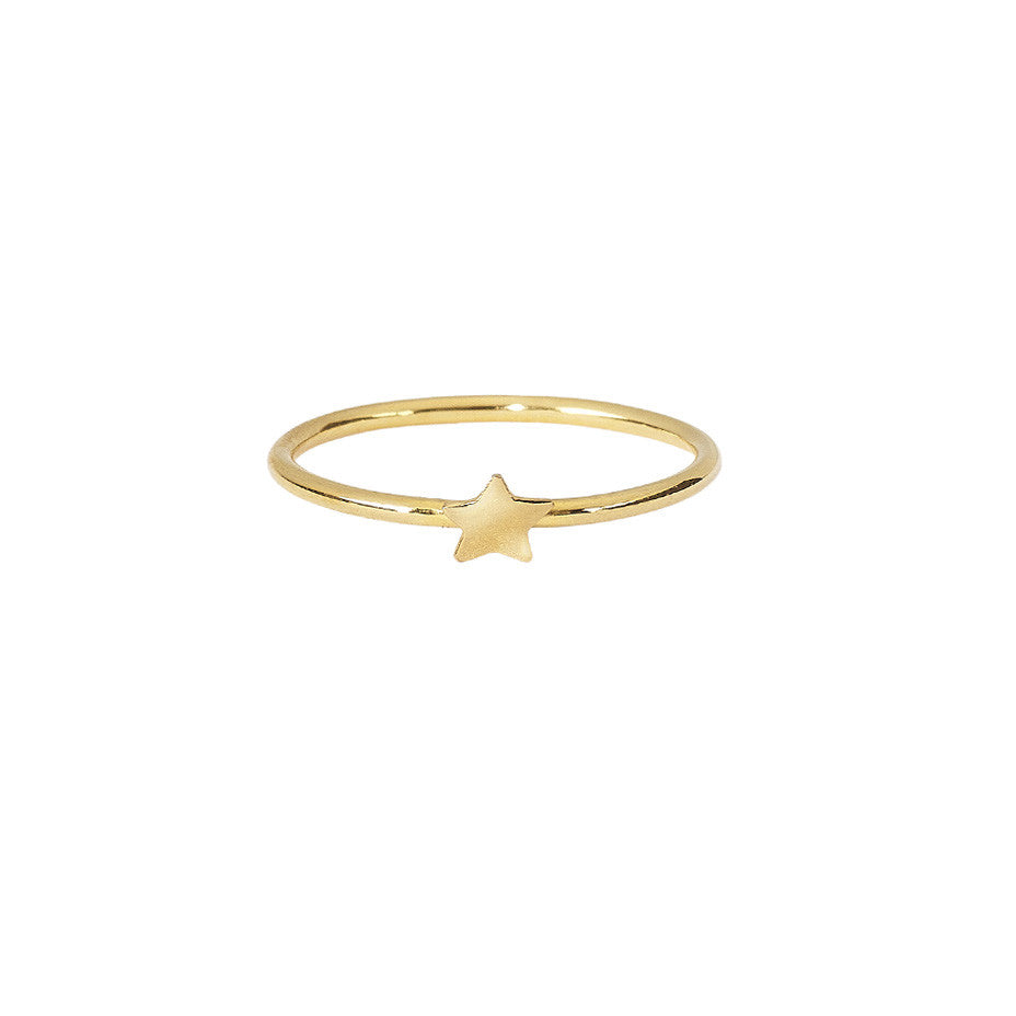 Star Stacking ring in gold.