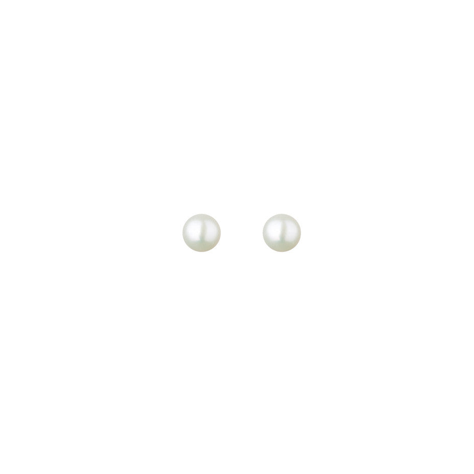 Lunar White Mini Pearl Stud earrings in gold, featuring beautiful mini freshwater pearls.
