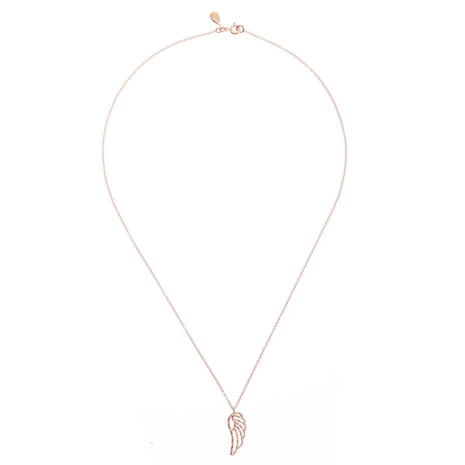 Mini Angel Wing Necklace - Rose Gold