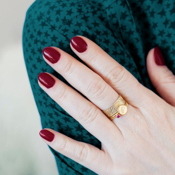 Rose Red Ruby Ring - Gold