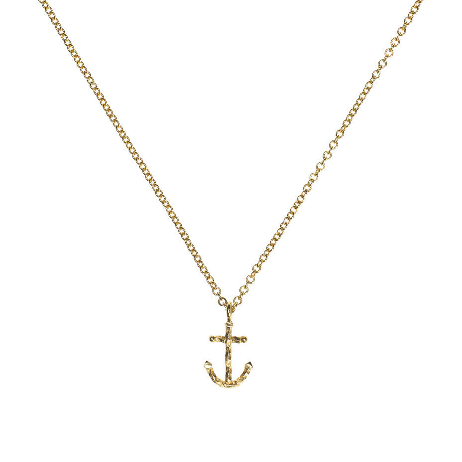 Anchors Away necklace in gold. 