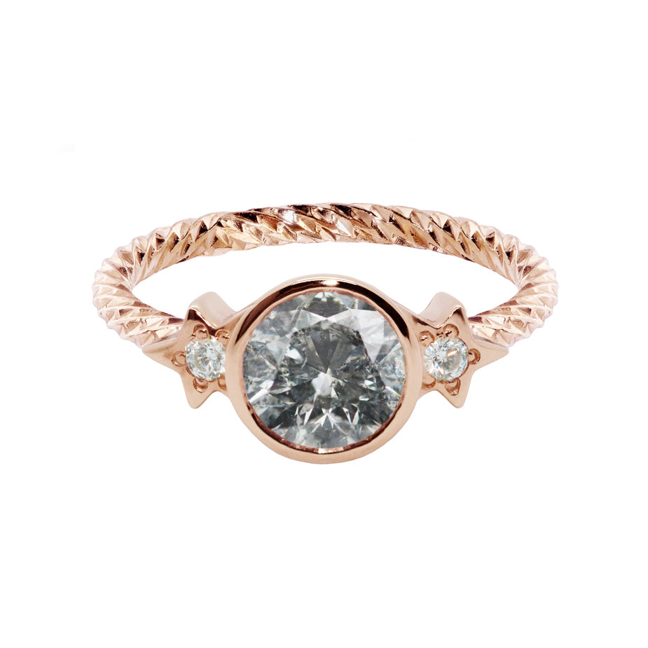 Nova Luna Salt & Pepper Diamond Engagement Ring