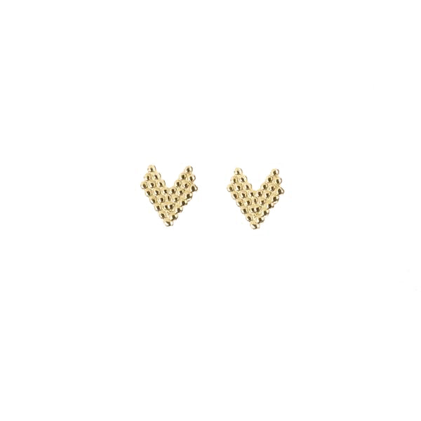 Brave Heart Stud Earrings - Gold