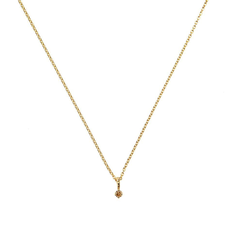 Champagne Diamond Pendant Necklace - Gold
