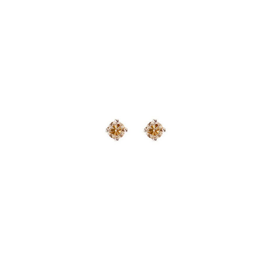 Champagne Diamond Micro Stud Earring - 9ct gold
