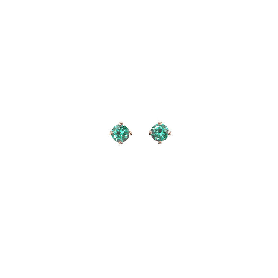 Emerald Micro Stud Earring - 9ct gold