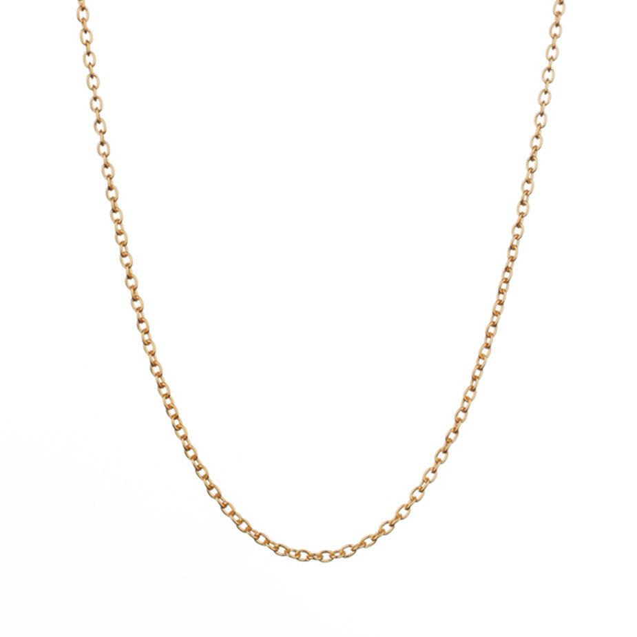 The Eternal Rolo Chain in gold, made from a weightier chain with oval links.