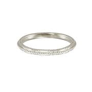 Eternal wedding band in 18 carat white gold, featuring a textured band with a beaded line across the centre.