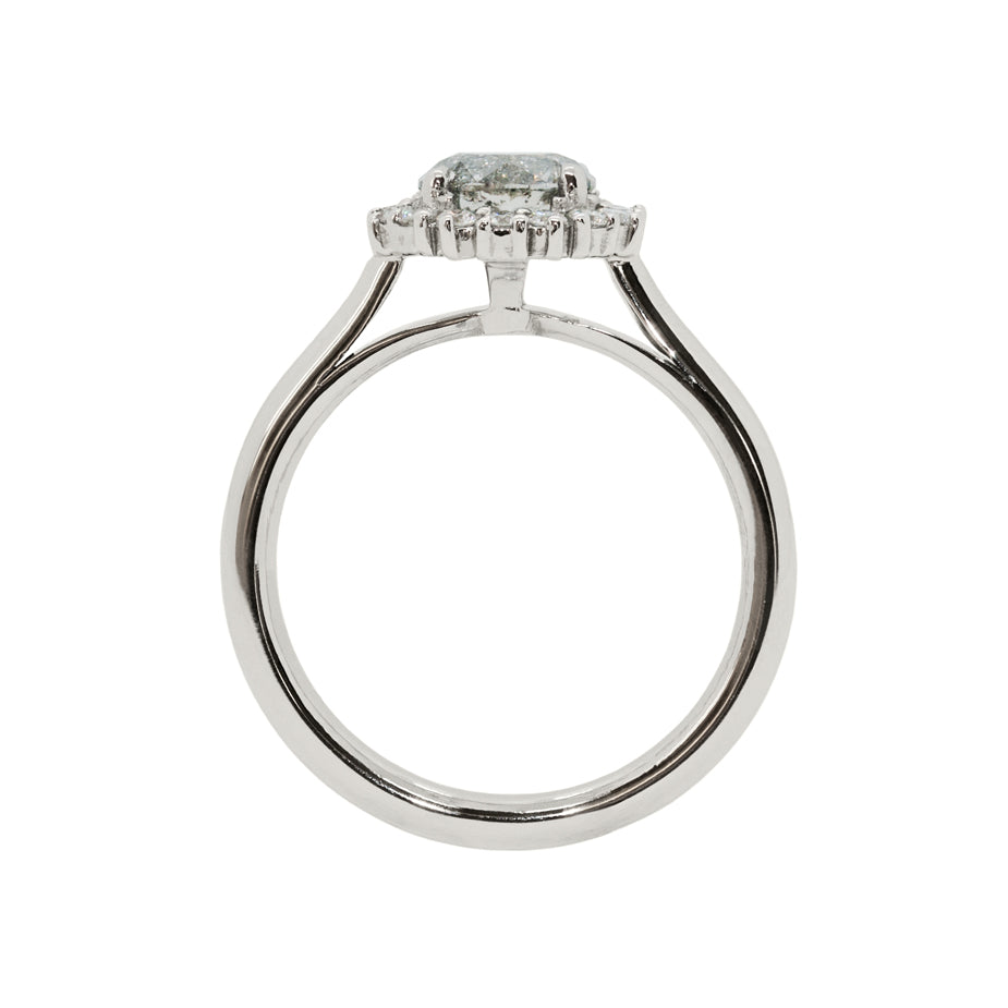 Galaxy Halo Engagement Ring - Salt & Pepper Diamond | Phoebe Coleman