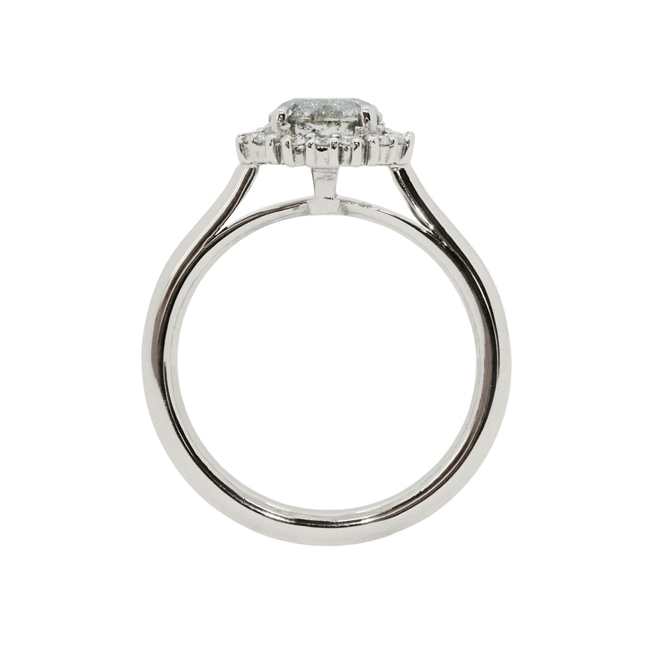 Galaxy Halo Engagement Ring - Salt & Pepper Diamond