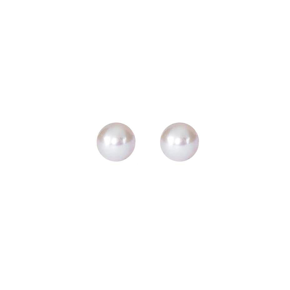 London Mist Medium Pearl Stud Earrings - 9ct gold