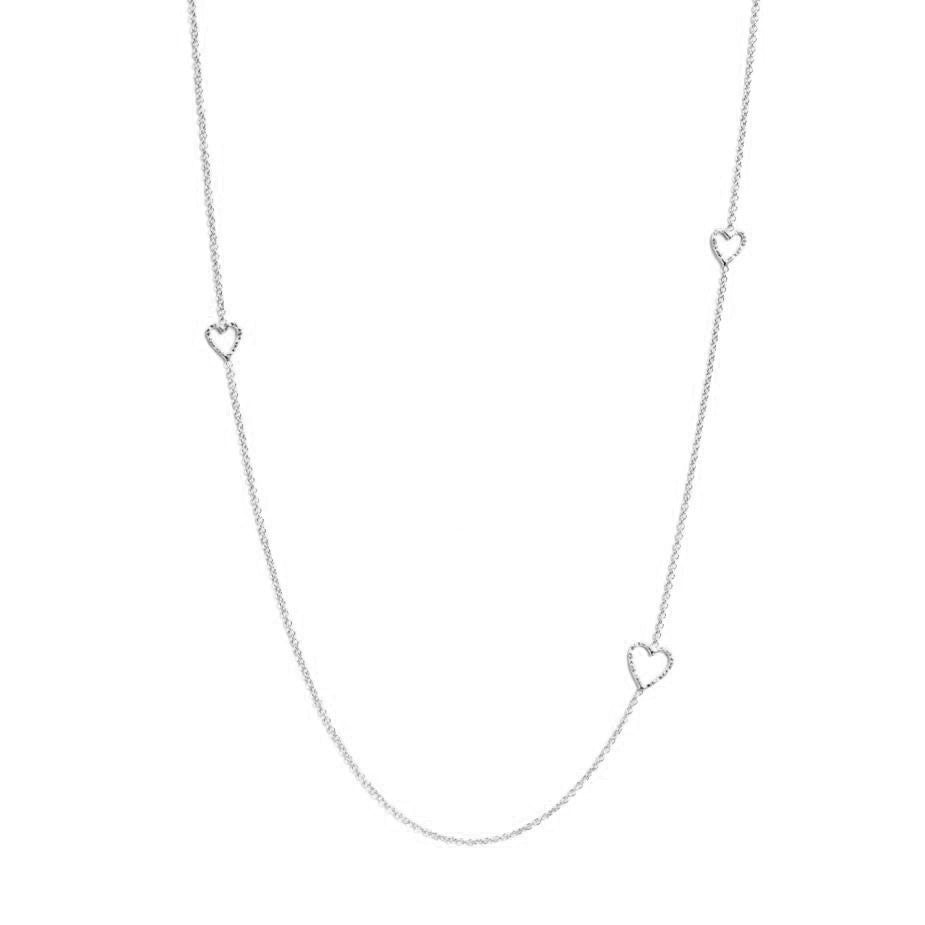 Follow Your Heart Long Necklace - Silver