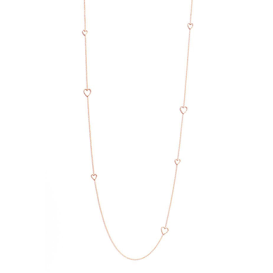 Follow Your Heart Long Necklace - Rose Gold