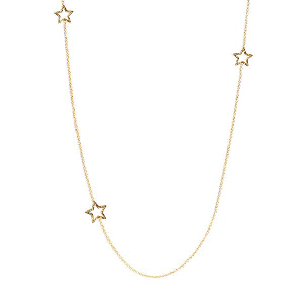Estella Long Star Necklace - Gold