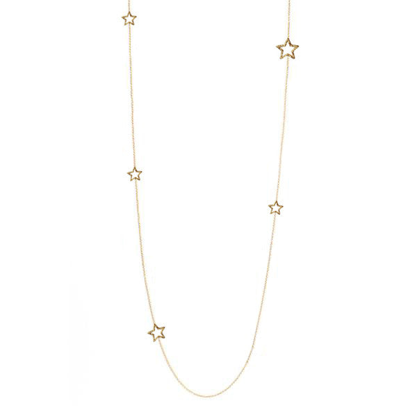 Estella Long Star Necklace - Gold