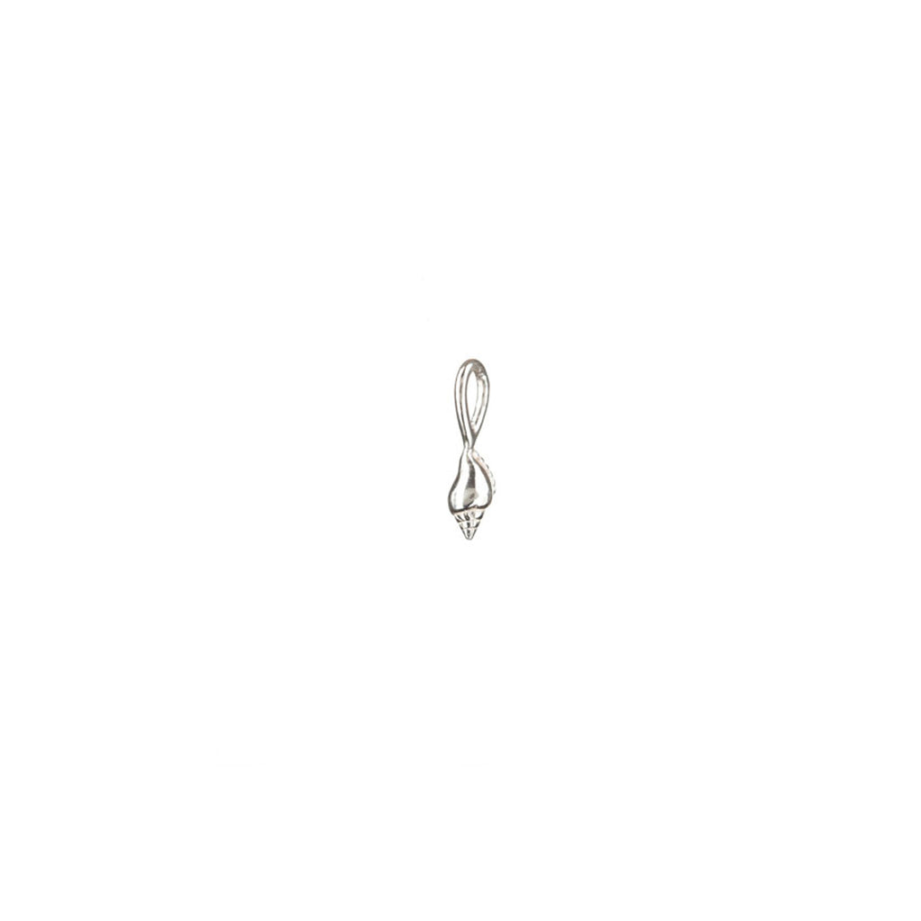 Ocean Deep Mini Shell charm in silver, featuring a mini baby shell with beaded decoration.