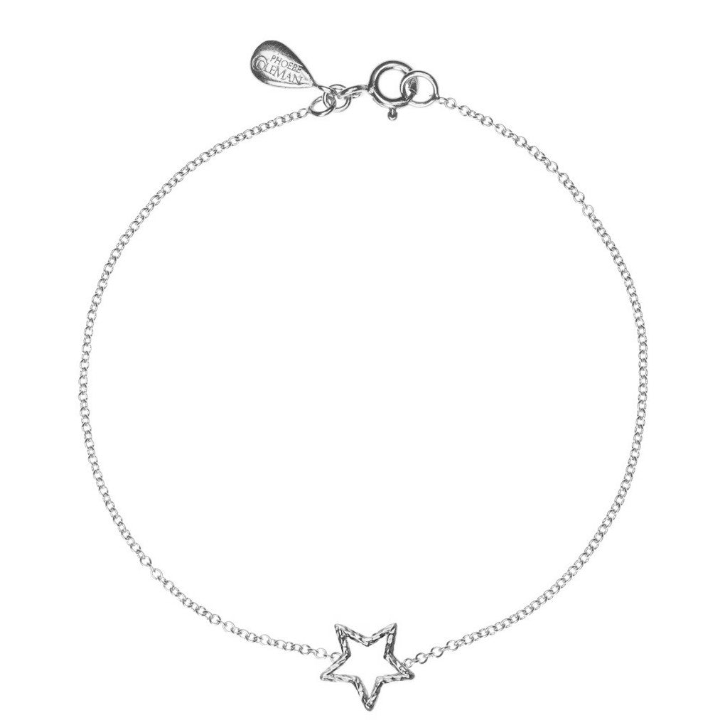 Estella Star bracelet in silver, featuring a shining star made from our signature sparkling wire.
