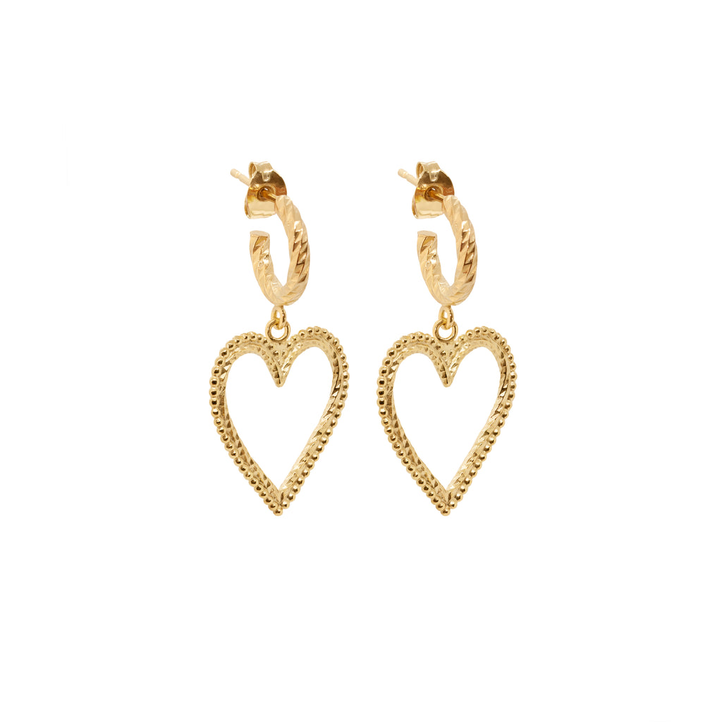Open Your Heart Earrings - Gold