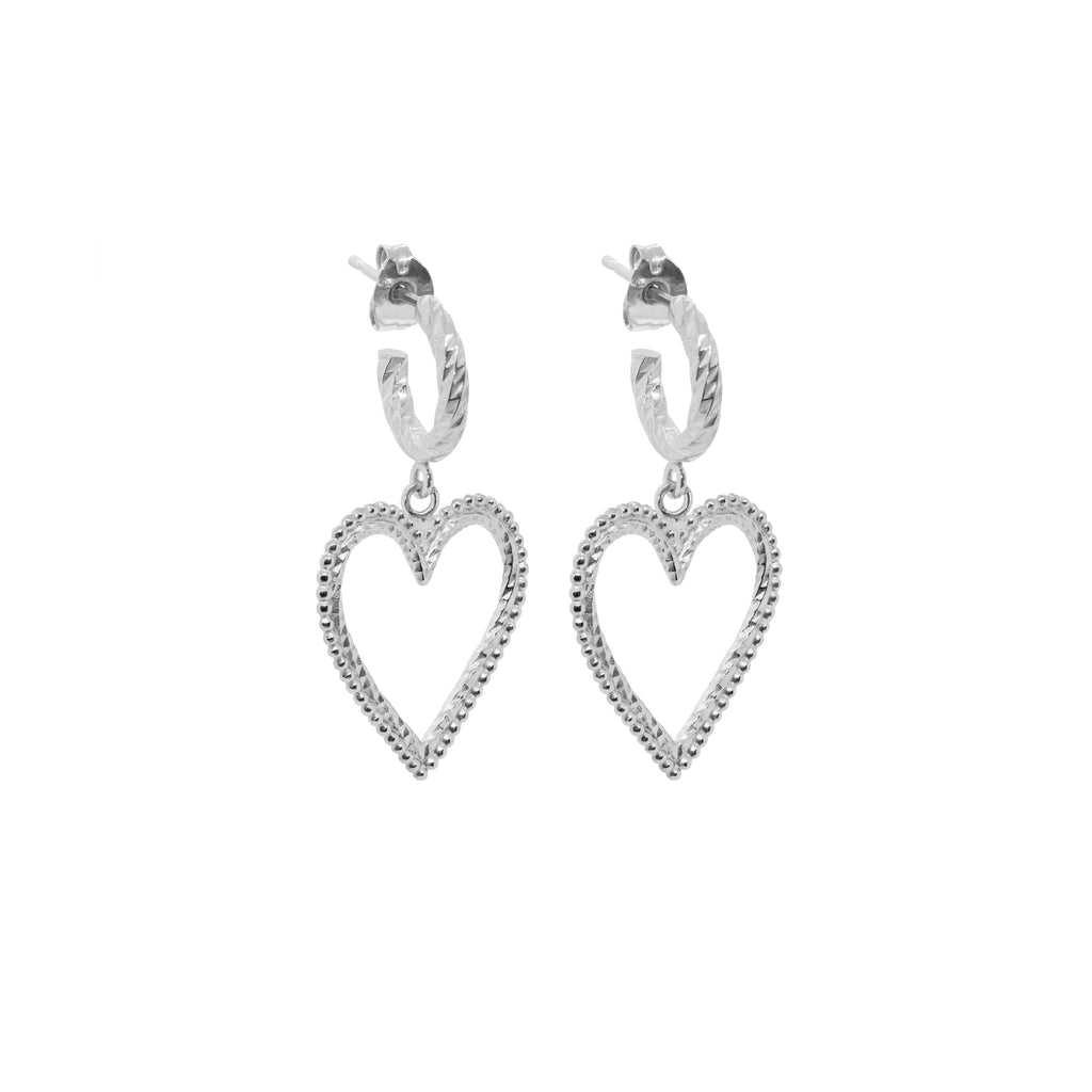Open Your Heart Earrings - Silver