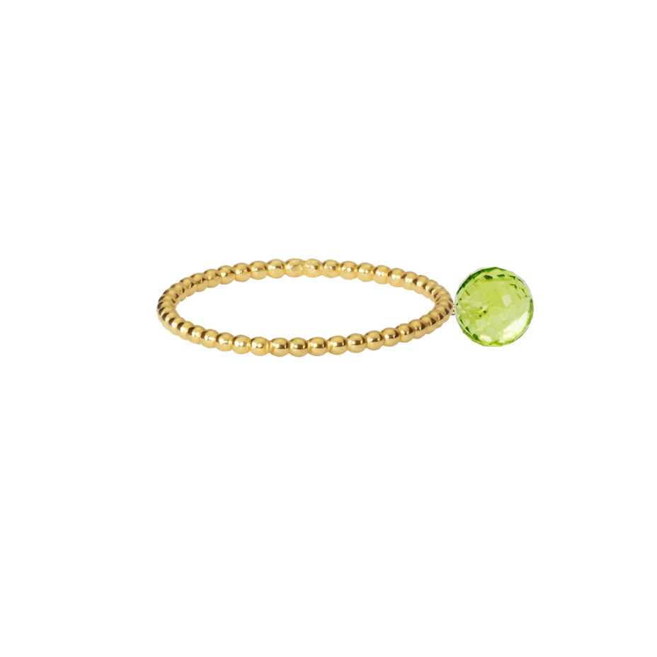 Green Goddess Peridot Stacking Ring - Gold