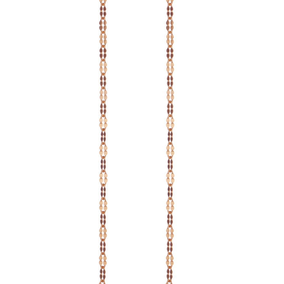 Petal Chain in rose gold, fashioned from simple oval links which have been hammered to make a beautiful feminine shape.