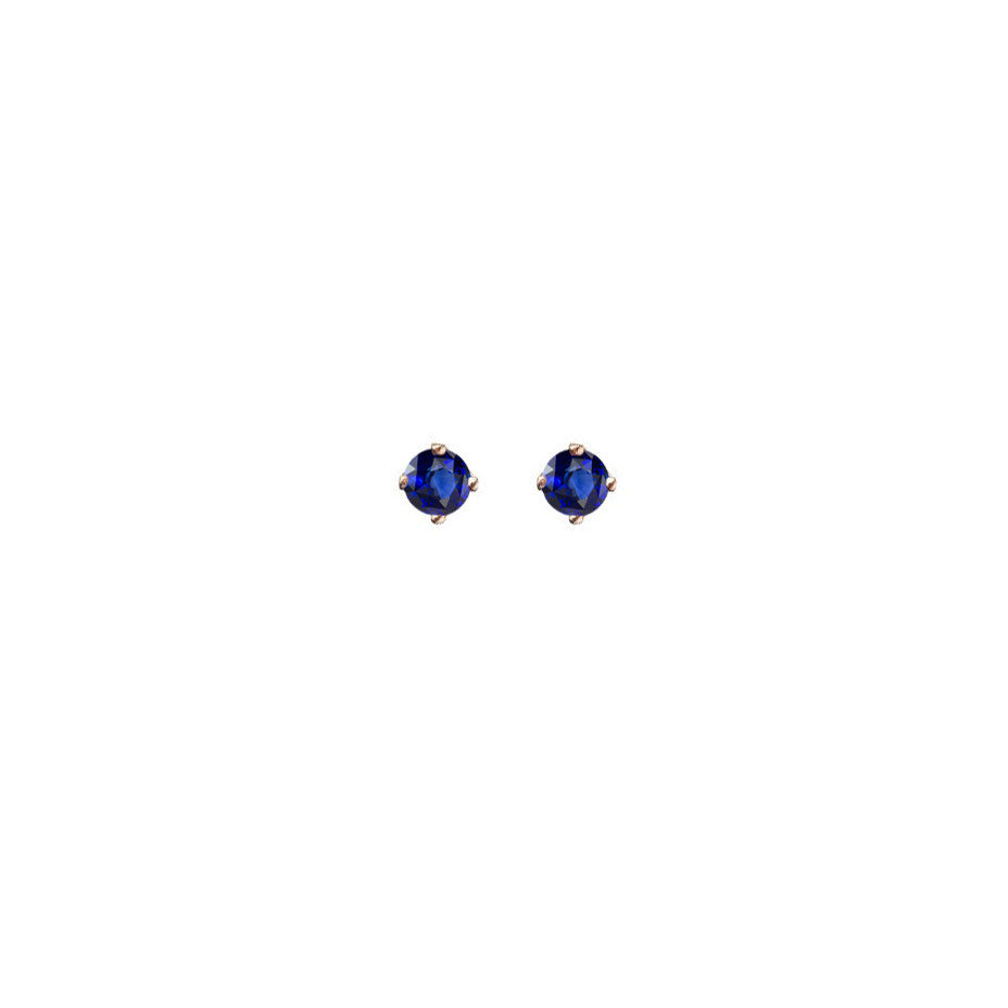 Royal Blue Sapphire Micro Stud Earring - 9ct gold