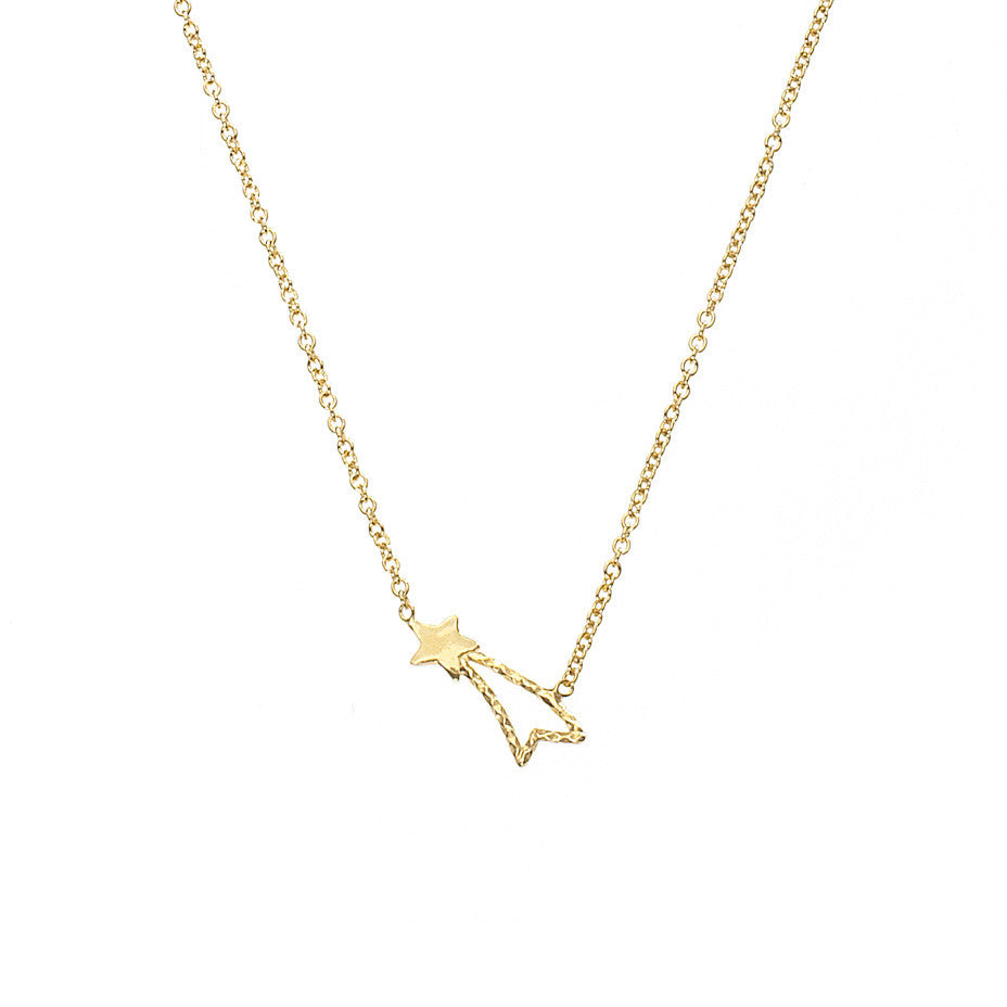 Shooting Star necklace in gold.