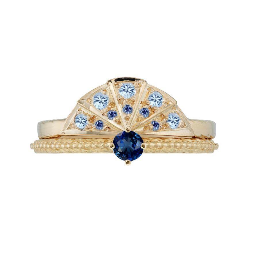 Tender Love Sapphire engagement ring with Sapphire Sunbeam