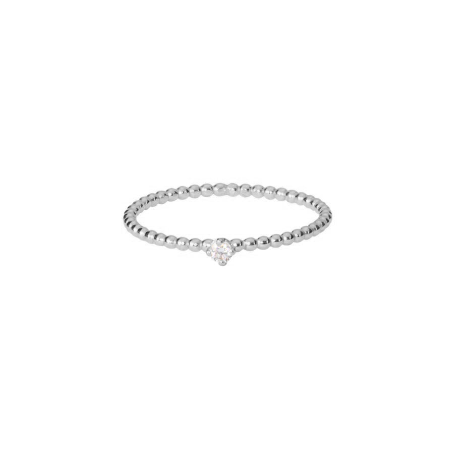 Lily White Diamond Ring - Silver